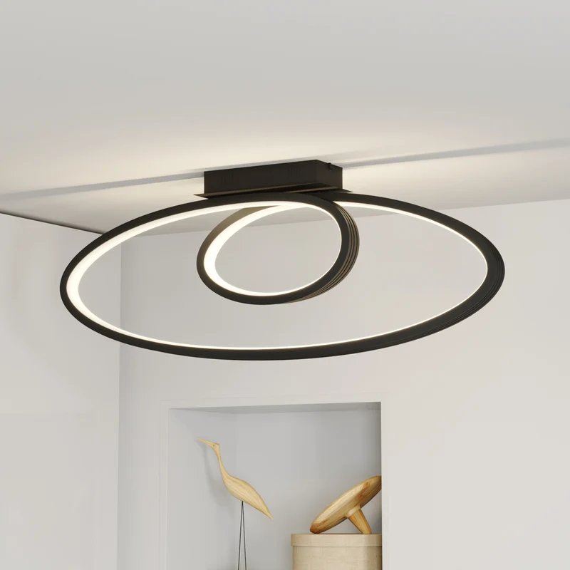 B-Ware Lucande Deckenleuchte Deckenlampe LED Bronwyn anthrazit weiß dimmbar Lampe