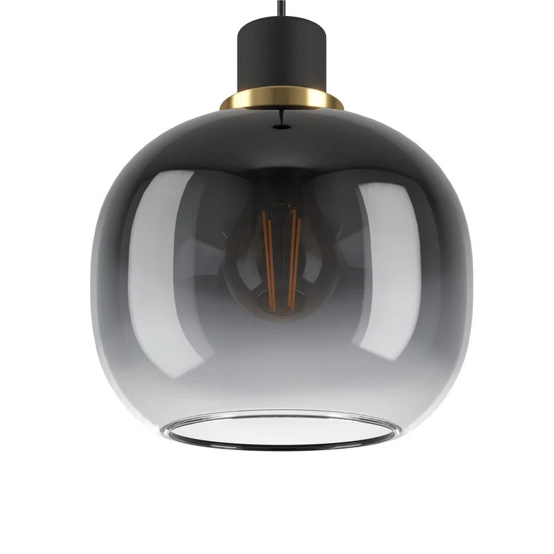 B-Ware Oilella Hängelampe Pendelleuchte Lampe schwarz-grau Glas 3-flg Länge 95 cm