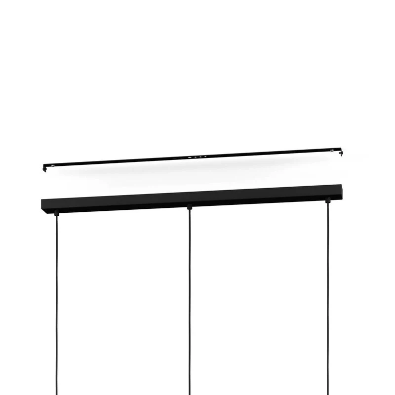 B-Ware Oilella Hängelampe Pendelleuchte Lampe schwarz-grau Glas 3-flg Länge 95 cm