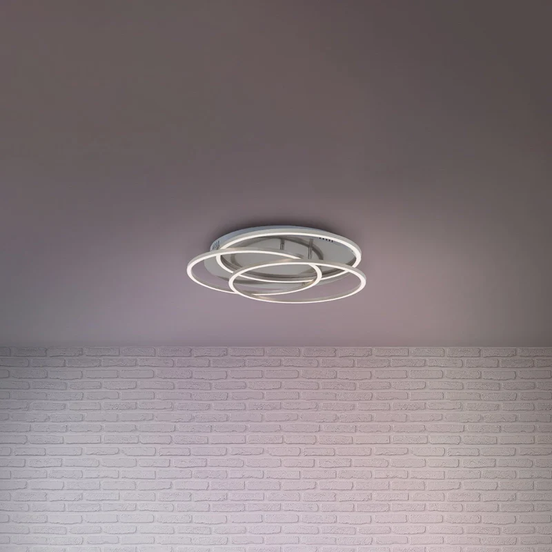 B-Ware Briloner Deckenleuchte Lampe LED Frames Ringe Memoryfunktion weiß nickel matt