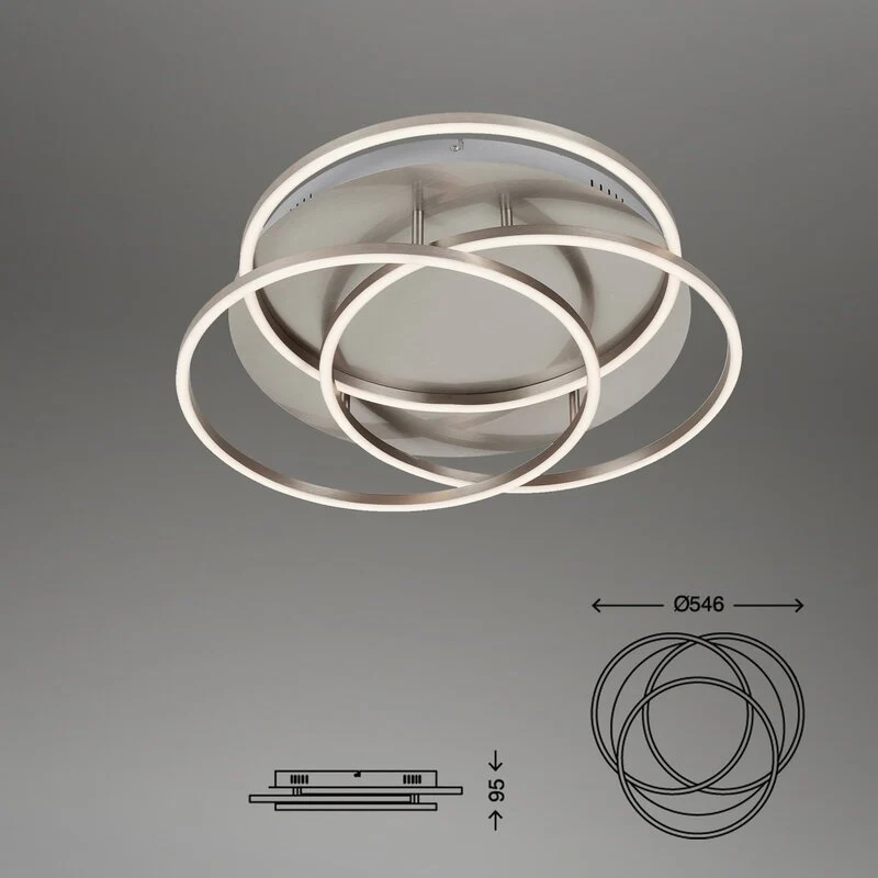 B-Ware Briloner Deckenleuchte Lampe LED Frames Ringe Memoryfunktion weiß nickel matt
