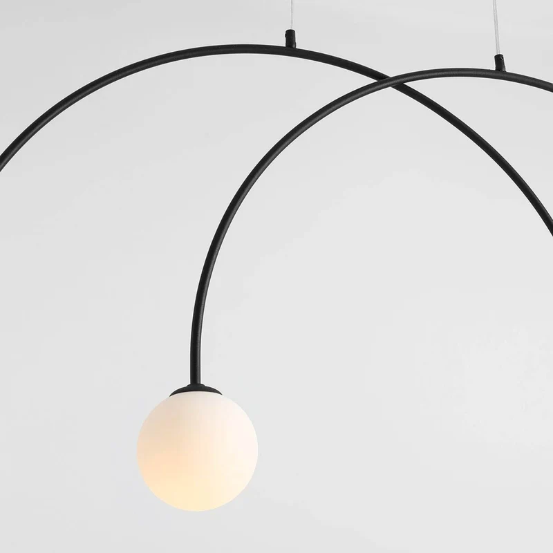 B-Ware Alison Hängelampe Pendelleuchte Bogenlampe schwarz/weiß 4fl 129cm