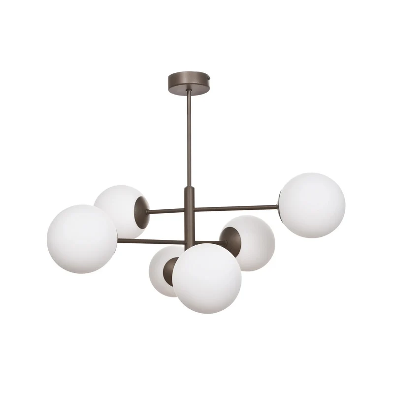 B-Ware Domiluce Hängeleuchte Pendelleuchte Aurora braun 60 cm 6-flammig Glas E14 Lampe
