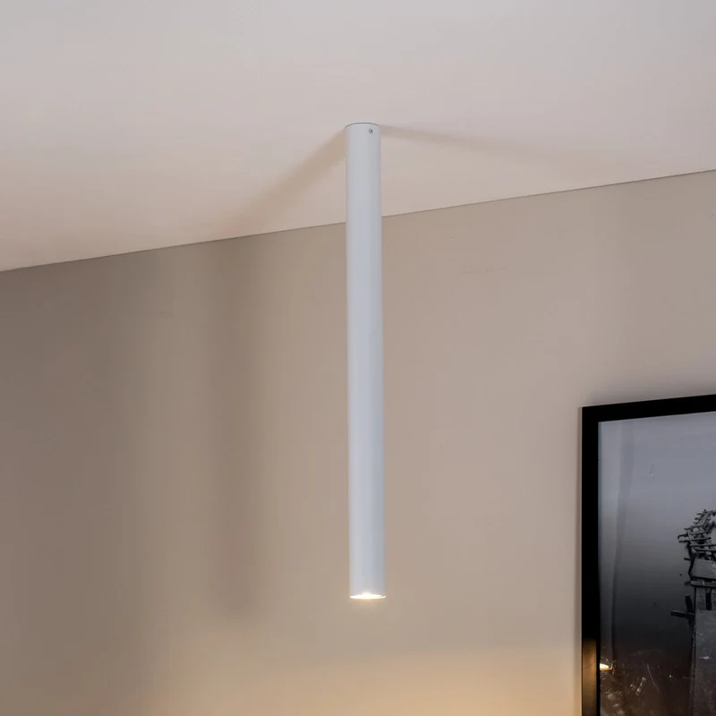 B-Ware Deckenstrahler Lampe Strahler Tecno 1XXL Stahl weiß GU10 LED dimmbar 80 cm