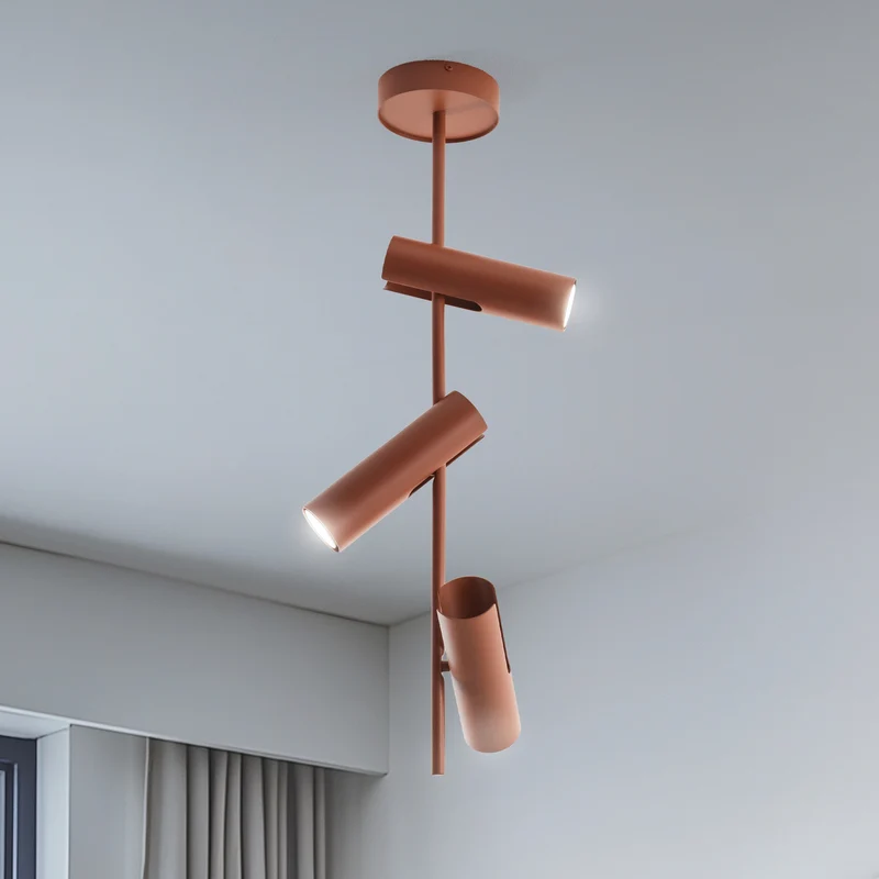 B-Ware Leda Deckenspot Spot Leuchte ziegelrot 3-flammig Stahl Höhe 76 cm364