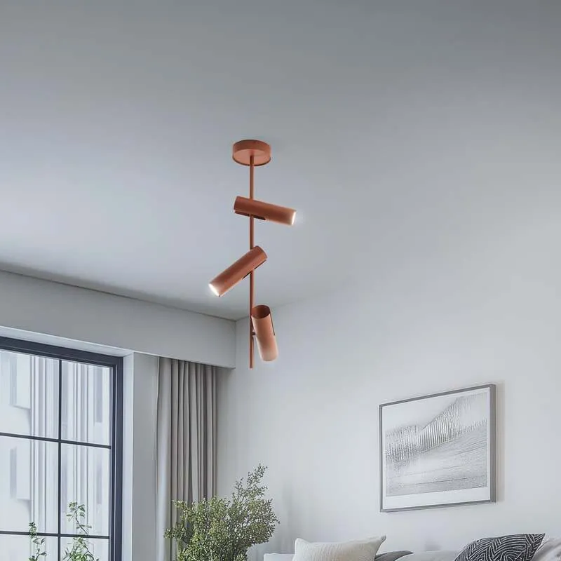 B-Ware Leda Deckenspot Spot Leuchte ziegelrot 3-flammig Stahl Höhe 76 cm364