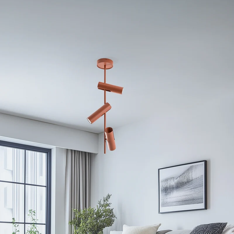 B-Ware Leda Deckenspot Spot Leuchte ziegelrot 3-flammig Stahl Höhe 76 cm364