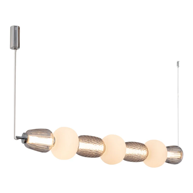 B-Ware Milagro Hängeleuchte Pendelleuchte LED Caro Glas grau transparent opal 110 cm