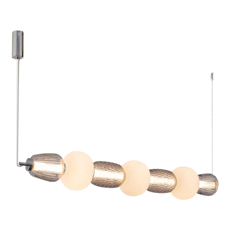 B-Ware Milagro Hängeleuchte Pendelleuchte LED Caro Glas grau transparent opal 110 cm