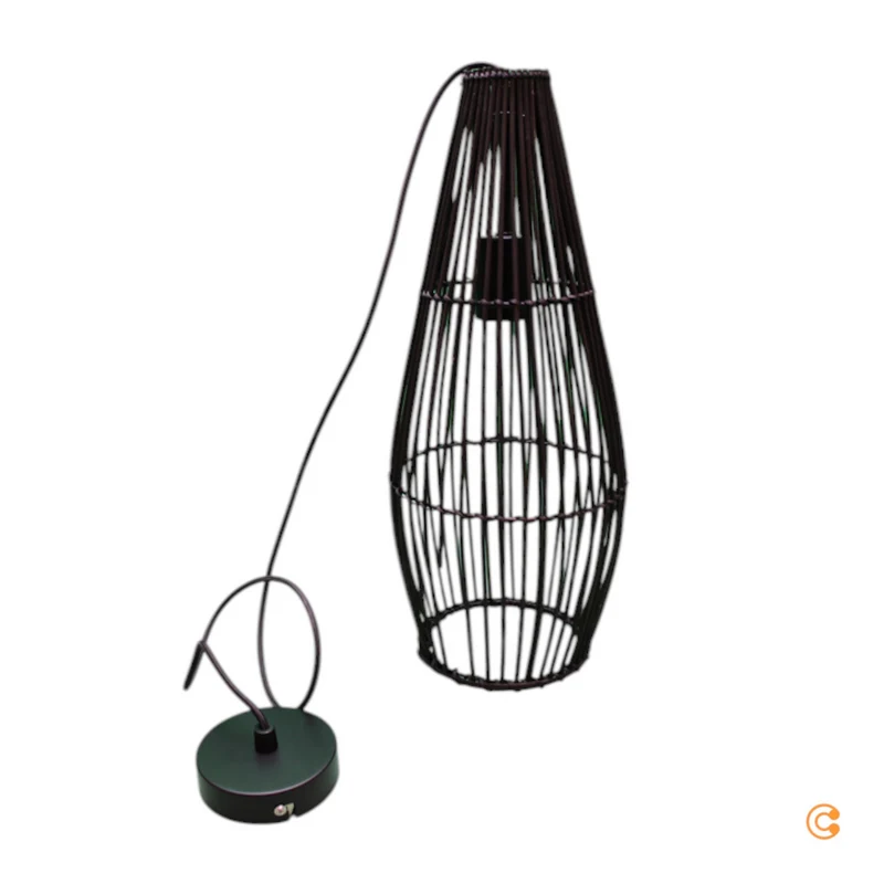 B-Ware Pauleen Timber Love Hängelampe aus Rattan Hängeleuchte Leuchte Lampe schwarz