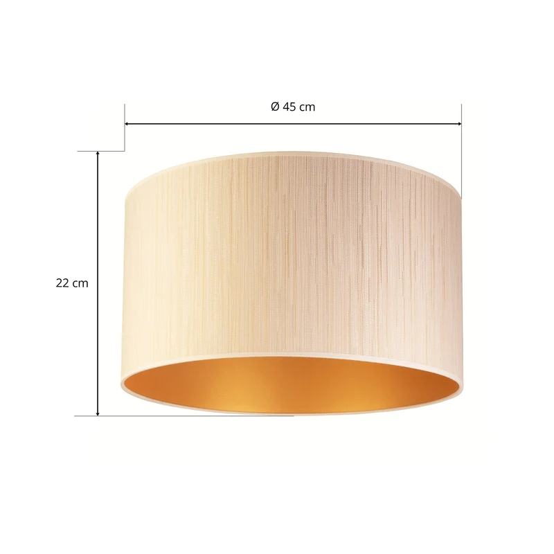 B-Ware Deckenleuchte Lampe Essex strukturierter Stoff Textil gold Kunststoff