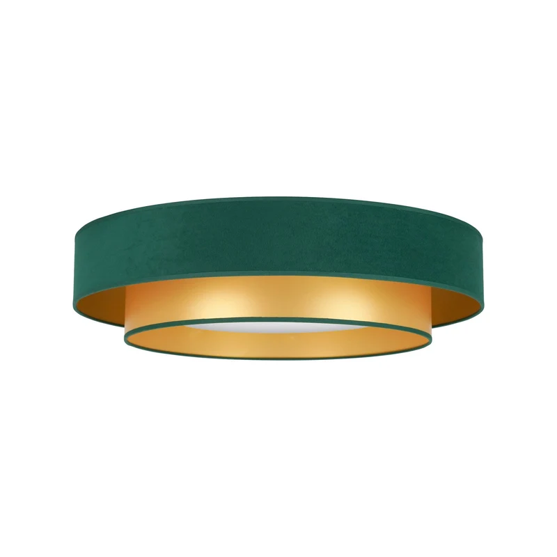 B-Ware Deckenlampe Lampe LED Luneta Fernbedienung Samt dunkelgrün gold Deckenleuchte380