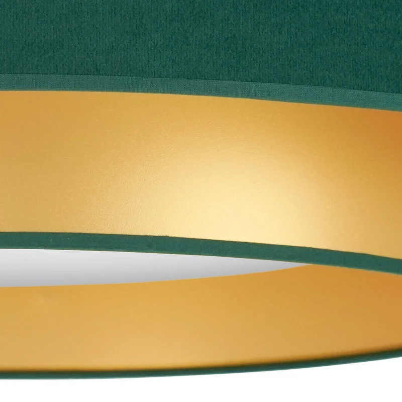 B-Ware Deckenlampe Lampe LED Luneta Fernbedienung Samt dunkelgrün gold Deckenleuchte380