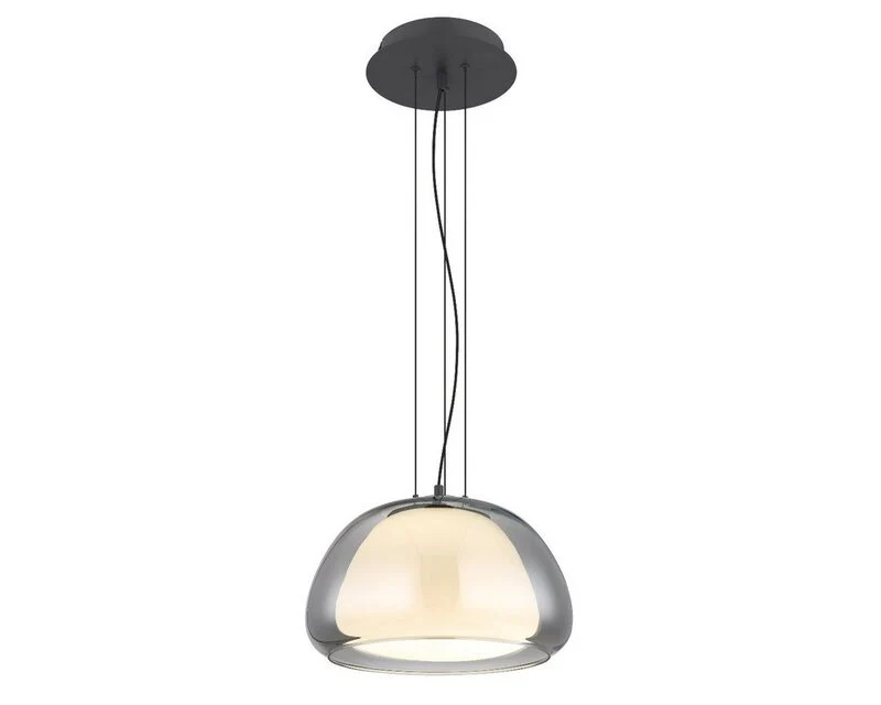 B-Ware Globo Pendelleuchte Haakon Hängelampe LED anthrazit rauchglas dimmbar Esszimmer