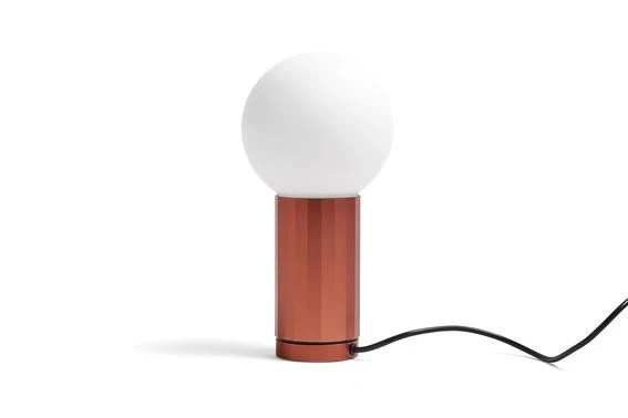 B-Ware HAY Tischlampe Leuchte Turn on LED Dimmer Fuß Orange Aluminium Opalglas