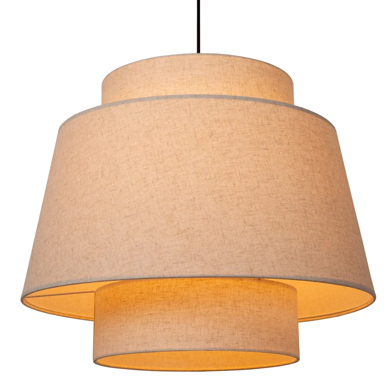 B-Ware Lucide Hängeleuchte Pendelleuchte Tribute Textil beige rund einflammig 60 cm