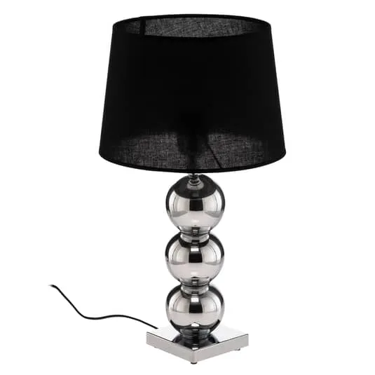 B-Ware Euluna Textil-Tischlampe Fulda Schreibtischlampe E27 Schirm schwarz Fuß chrom