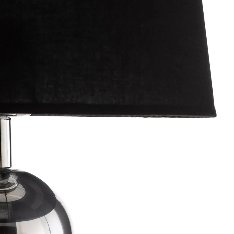 B-Ware Euluna Textil-Tischlampe Fulda Schreibtischlampe E27 Schirm schwarz Fuß chrom