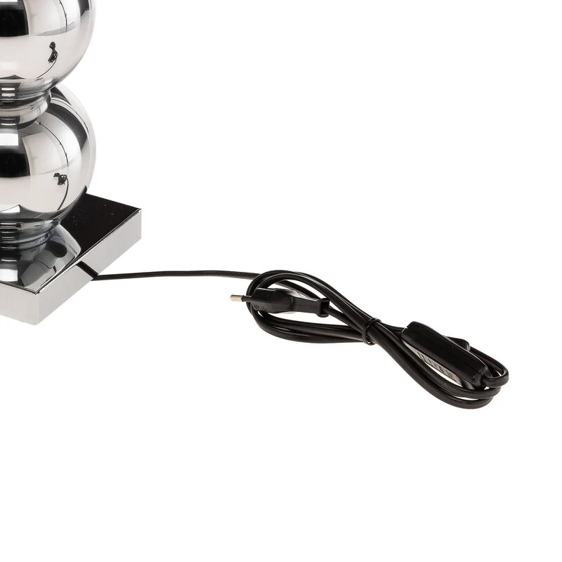 B-Ware Euluna Textil-Tischlampe Fulda Schreibtischlampe E27 Schirm schwarz Fuß chrom