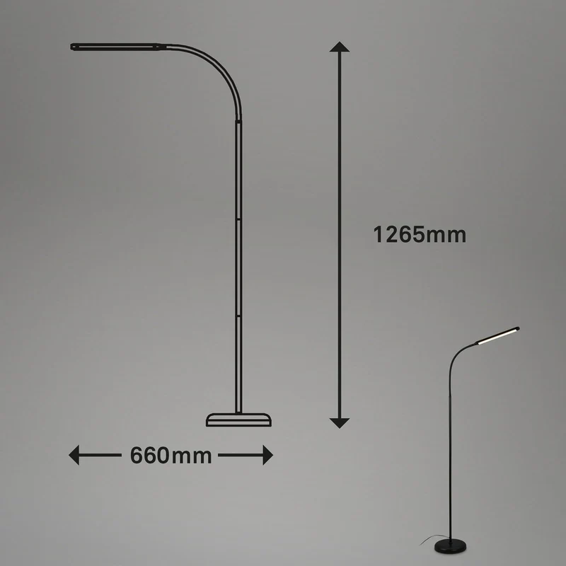 B-Ware Briloner Stehleuchte Standleuchte LED Touchdim Pivaz schwarz Wohnzimmer Homeoffi