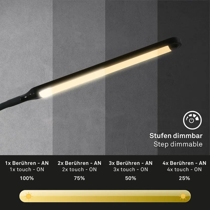B-Ware Briloner Stehleuchte Standleuchte LED Touchdim Pivaz schwarz Wohnzimmer Homeoffi