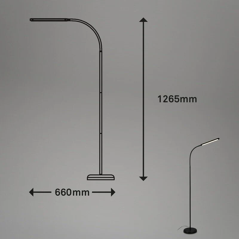 B-Ware Briloner Stehleuchte Standleuchte LED Touchdim Pivaz schwarz Wohnzimmer Homeoffi