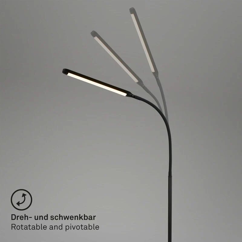 B-Ware Briloner Stehleuchte Standleuchte LED Touchdim Pivaz schwarz Wohnzimmer Homeoffi