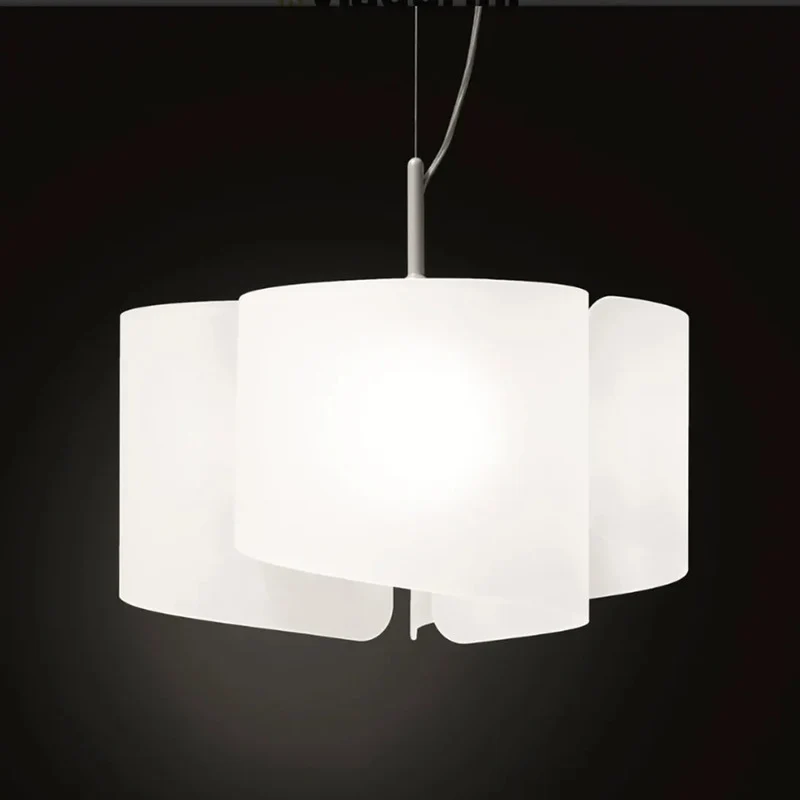 B-Ware Selène Kronleuchter Deckenleuchte SN PAPYRUS Glas weiß schwarz E27 LED 46cm