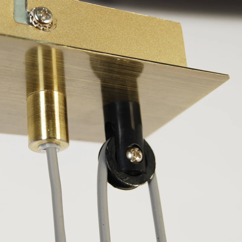 B-Ware Näve Hängelampe Pendelleuchte Lampe Tilde Textilschirme 4fl braun beige messing