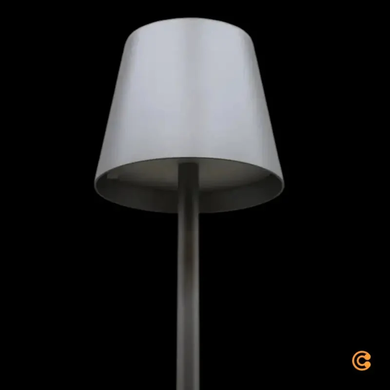 B-Ware Stehleuchte Lampe Lindby Janea LED Akku silber Außenleuchte Szenerie Metall