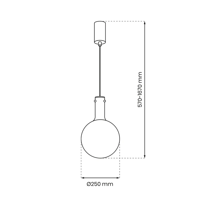 B-Ware Toronto Hängeleuchte Deckenlampe Glaskugel grau-transparent Ø 25 cm
