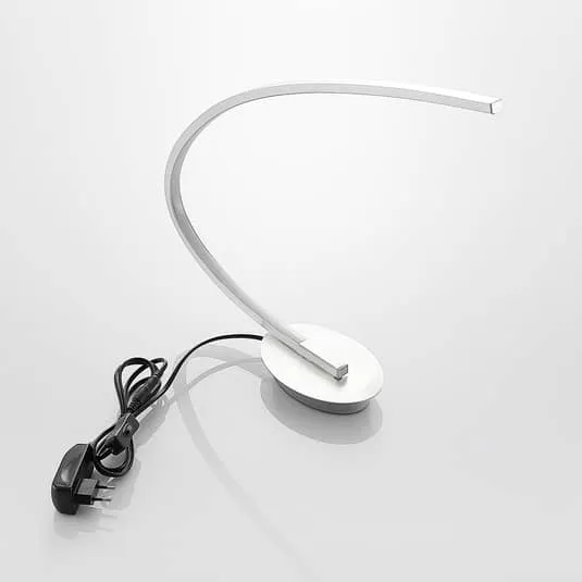 B-Ware Lindby LED-Tischleuchte Nalevi Schreibtischlampe Bürotischlicht Bogenform silber