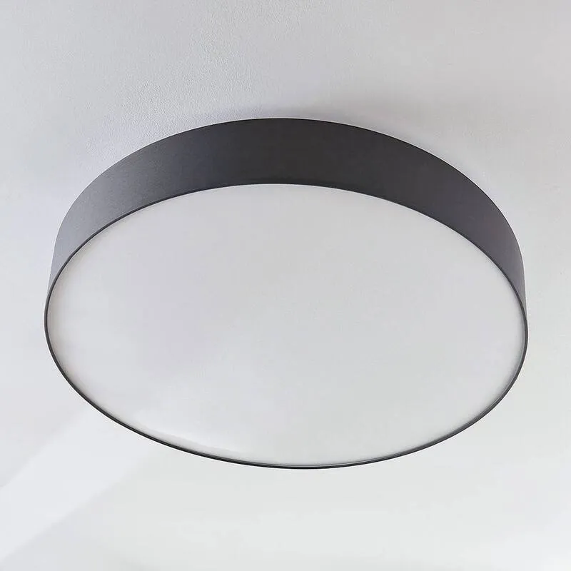 B-Ware Lindby Stoff-Deckenlampe Gordana Deckenlampe Lampe Leuchte Licht E27 Grau Ø 98cm