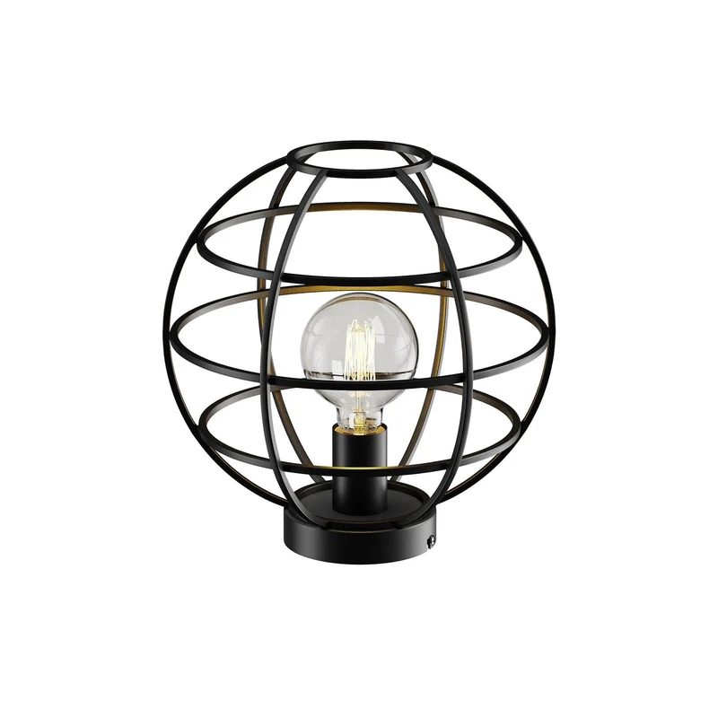 B-Ware Käfig-Tischleuchte Bekira Tischlampe Leuchte Lampe Schreibtischleuchte Schwarz