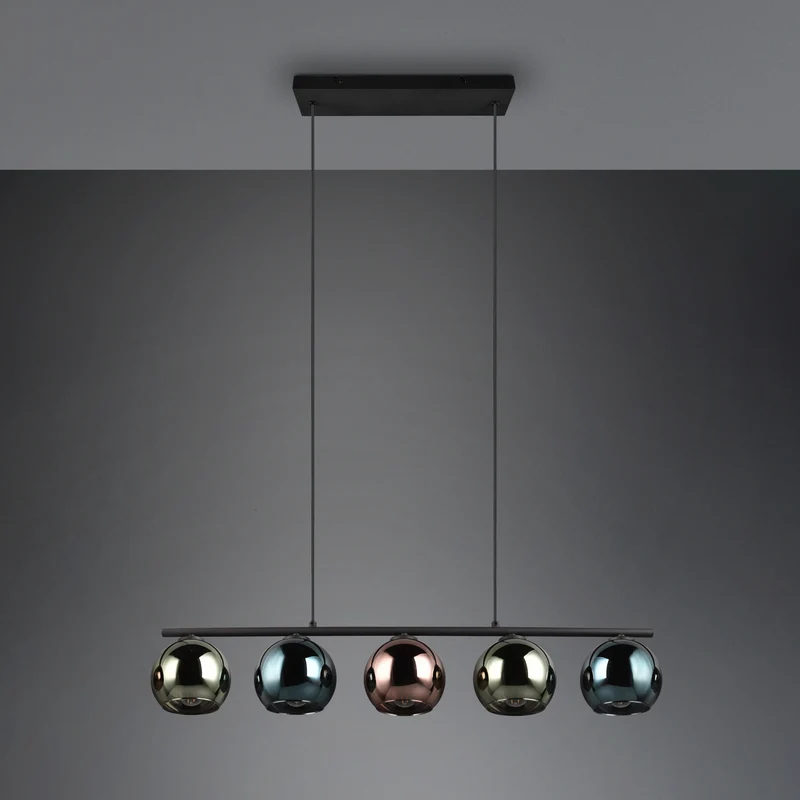 B-Ware Reality Leuchten Hängeleuche Sheldon fünf Glaskugeln Hängelampe Lampe Leuchte