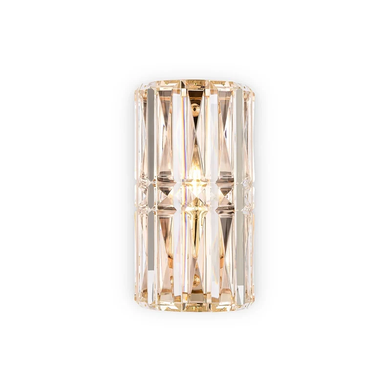 B-Ware Maytoni Wandleuchte Wandlampe Facet Glas Metall E14 H25cm gold transparent