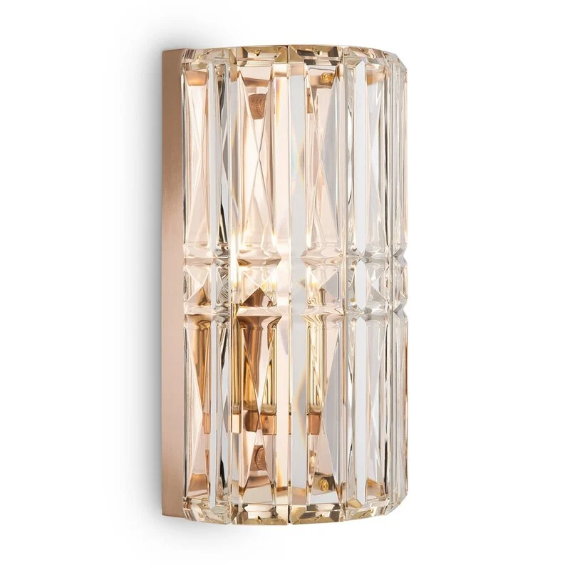 B-Ware Maytoni Wandleuchte Wandlampe Facet Glas Metall E14 H25cm gold transparent