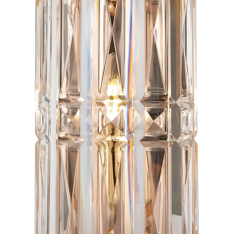 B-Ware Maytoni Wandleuchte Wandlampe Facet Glas Metall E14 H25cm gold transparent