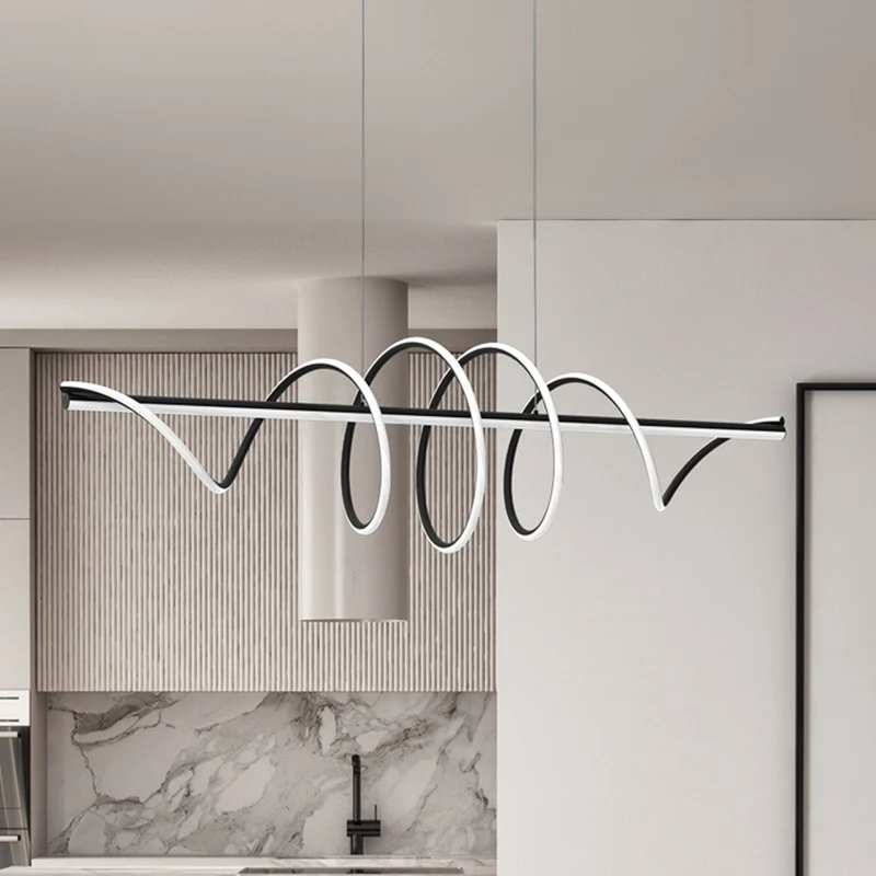 B-Ware LED Hängelampe Pendelleuchte Leuchte Kunststoff Metall schwarz Twist 110 cm