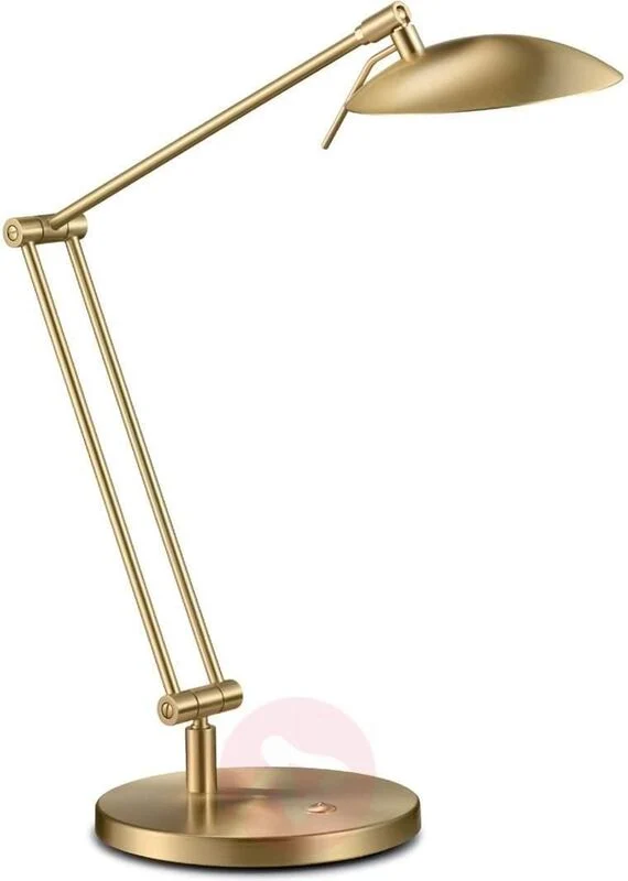 B-Ware Knapstein LED-Schreibtischleuchte Lampe Coira Touchdimmer messing matt 50cm