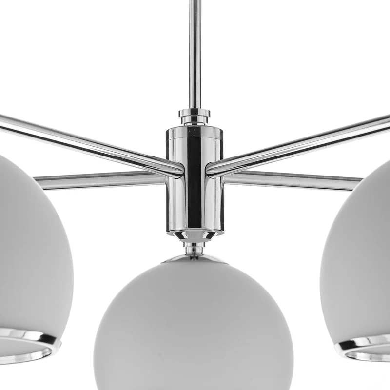 B-Ware Hängeleuchte Mina Leuchte Pendelleuchte chromfarben Metall Glas fünfflammig