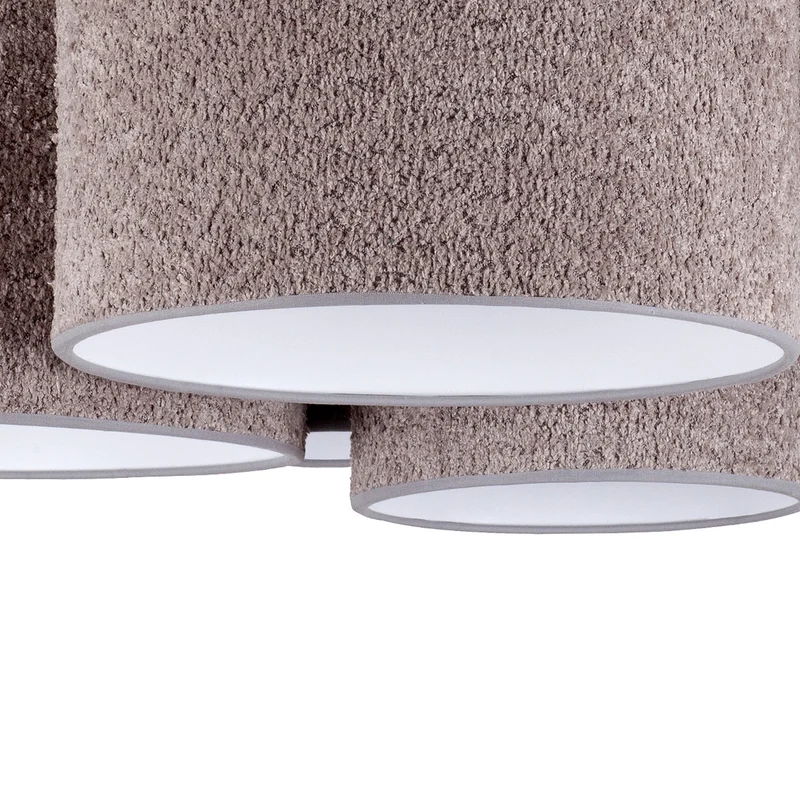 B-Ware Boucle Deckenleuchte Lampe Hauptbeleuchtung sechs Schirme grau Wohnraum
