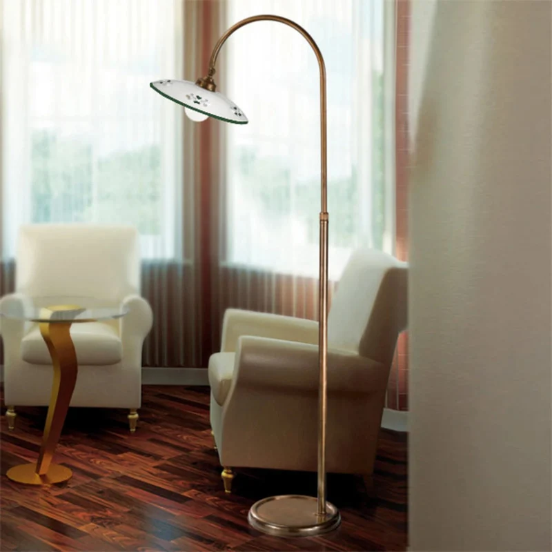 B-Ware Cremasco Stehleuchte Lampe Bassano grün Messing Keramik Stehlampe Leuchte LED