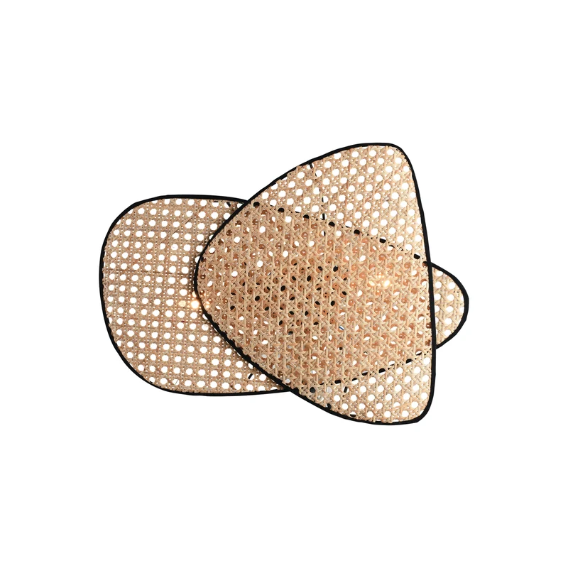 B-Ware Gheisa Wandleuchte Lampe Rattan zweiflammig
