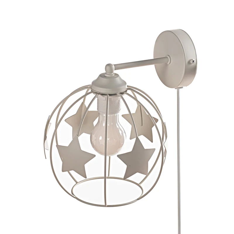 B-Ware Stars Wandleuchte Wandlampe Leuchte sandfarben Metall Ø 21 cm Stecker