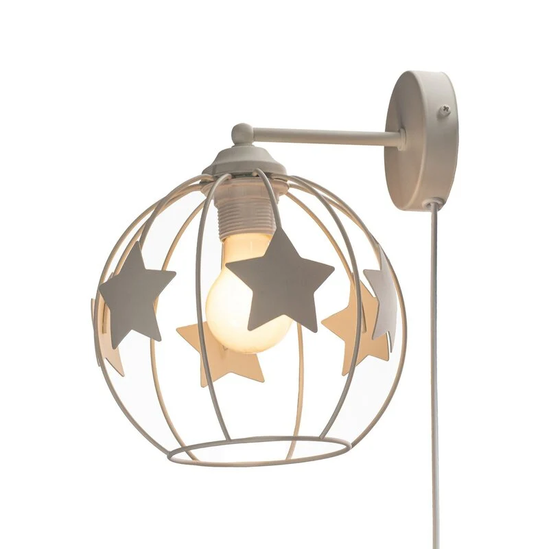 B-Ware Stars Wandleuchte Wandlampe Leuchte sandfarben Metall Ø 21 cm Stecker