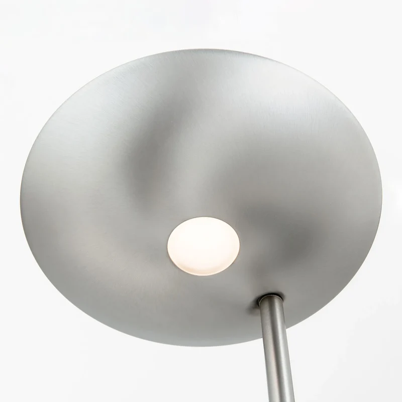B-Ware Cobra Deckenfluter Stehlampe LED Leselampe Nickel Lampe Leuchte Schalter Dimmbar