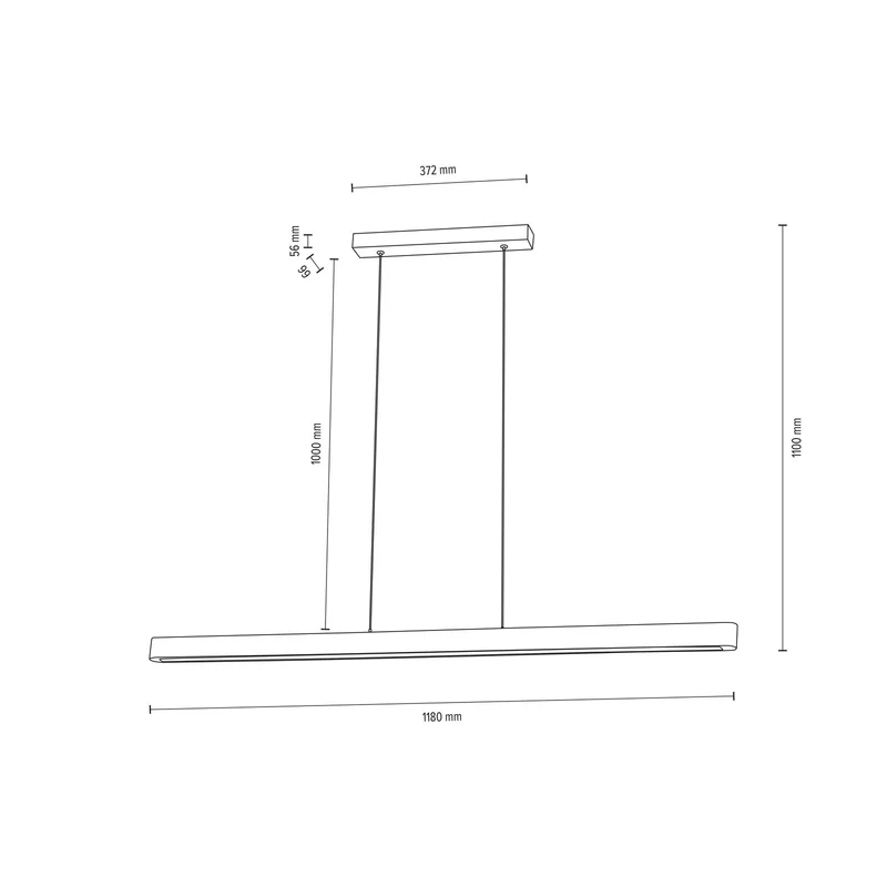 B-Ware Envostar Hängeleuchte Pendellampe Lineo LED Lampe Kiefer grau Beleuchtung 118cm