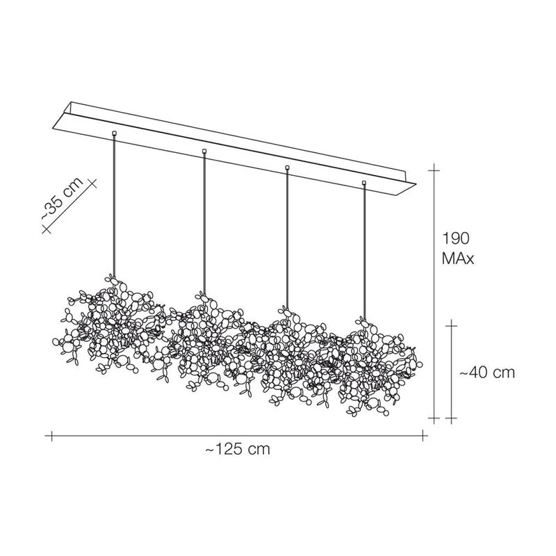 B-Ware Terzani Argent 4 Linear Pendant Pendelleuchte Edelstahl Hängelampe Beleuchtung