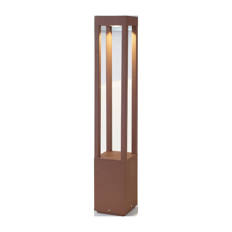 B-Ware Agra Wegeleuchte Wegelampe LED Aluminium Glas rostbraun Außenleuchte Beleuchtung